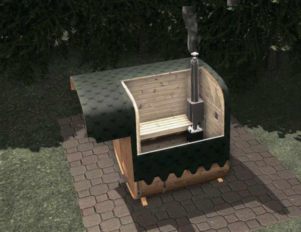 Sauna typu Kwadro 2.5m z daszkiem