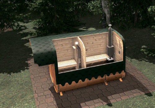 Sauna typu Kwadro 5 m z daszkiem