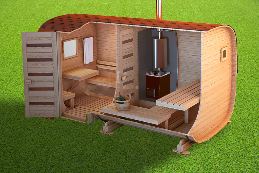 Sauna typu Kwadro 4.5 m z daszkiem