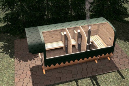 Sauna typu Kwadro 5.5 m z daszkiem